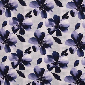 French Terry Judith  Blaue Blüten by Swafing